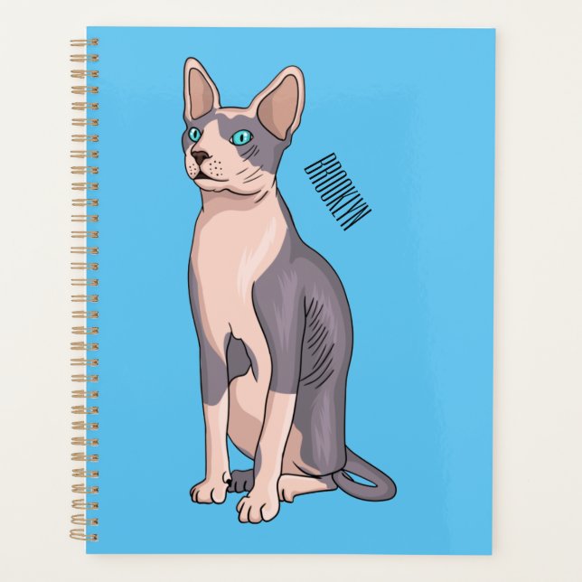 Sphynx cat cartoon illustration (Devant)