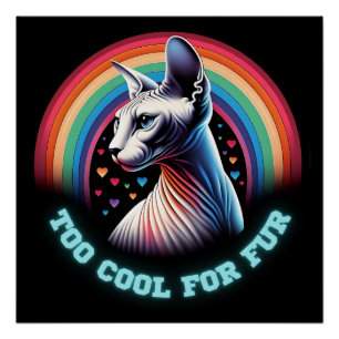 "Sphynx Cat Drôle Sayy" Poster d'art mural brillan