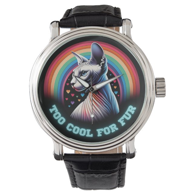 Sphynx Chat Montre Chat Chaton sans cheveux Kitten (devant)