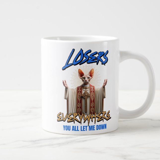 Sphynx Chat Mug Jésus Christ Mème drôle Religieux (Droite)