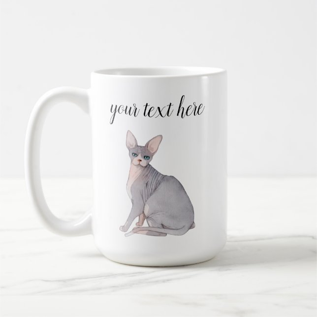 Sphynx Chat race Aquarelle Mug Cadeau (Gauche)