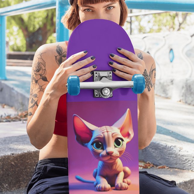 Sphynx chaton chaton sans cheveux Skateboard Deck (Créateur téléchargé)