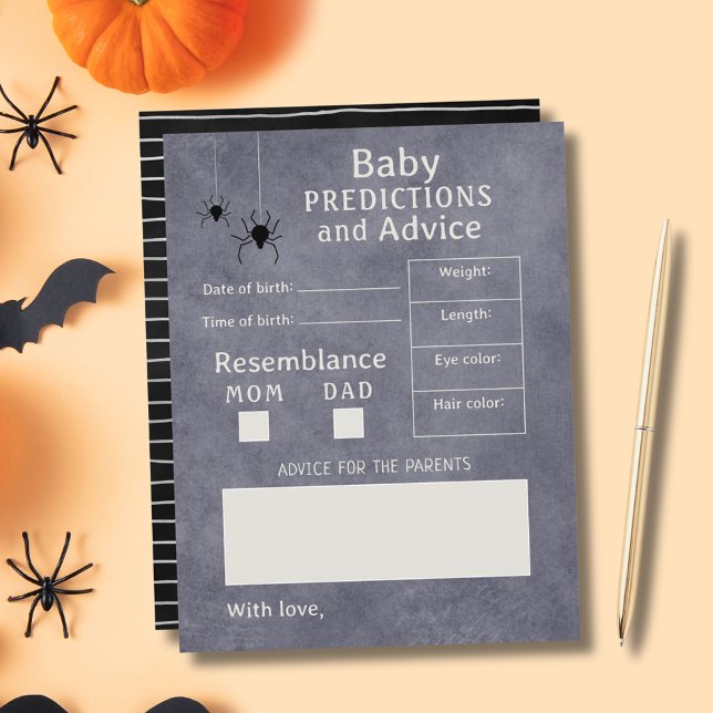 Spider Halloween Baby shower Prédictions et consei (Spider Halloween Baby Shower Predictions & Advice)