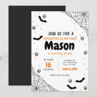 Spider Web Halloween Invitation d'anniversaire