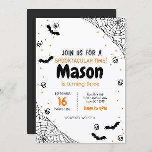 Spider Web Halloween Invitation d'anniversaire