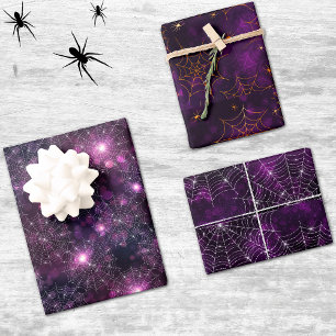 Spiderweb Purple Designs Envelopper les feuilles d