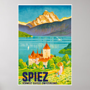Spiez, Suisse, Affiche de voyage