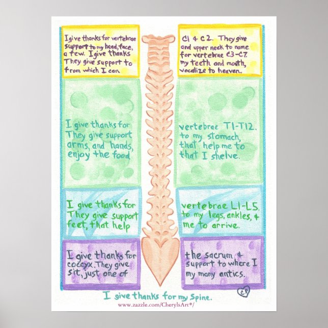 Spine Poster - Je remercie pour les vertèbres (Devant)