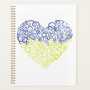 Spiral tourbillons mehandi coeur drapeau ukrainien