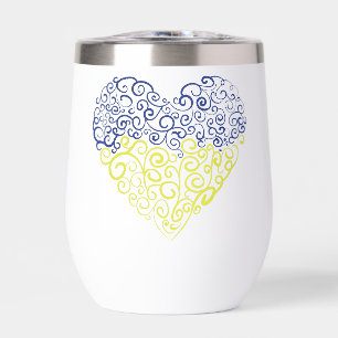 Spiral tourbillons mehandi coeur drapeau ukrainien