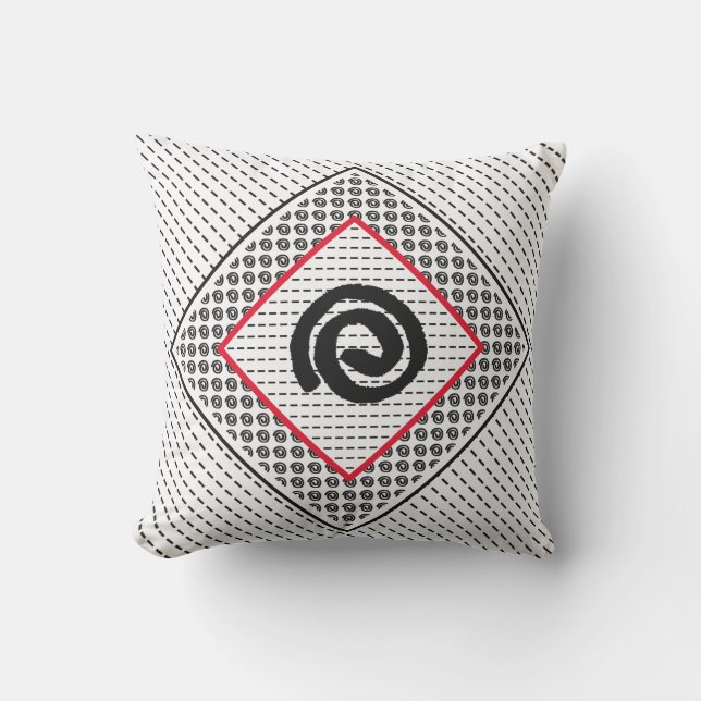 Spirale blanche noire moderne avec oreiller à lanc (Recto)