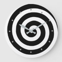 Spirale concentrique sur une horloge ronde en noir