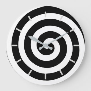 Spirale concentrique sur une horloge ronde en noir