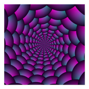 Spirale de balle en bleu rose et violet Poster par