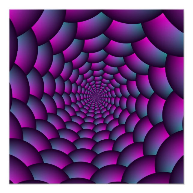 Spirale de balle en bleu rose et violet Poster par (Devant)