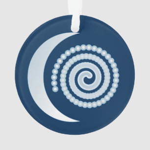 Spirale de Lune Argentée sur fond bleu foncé