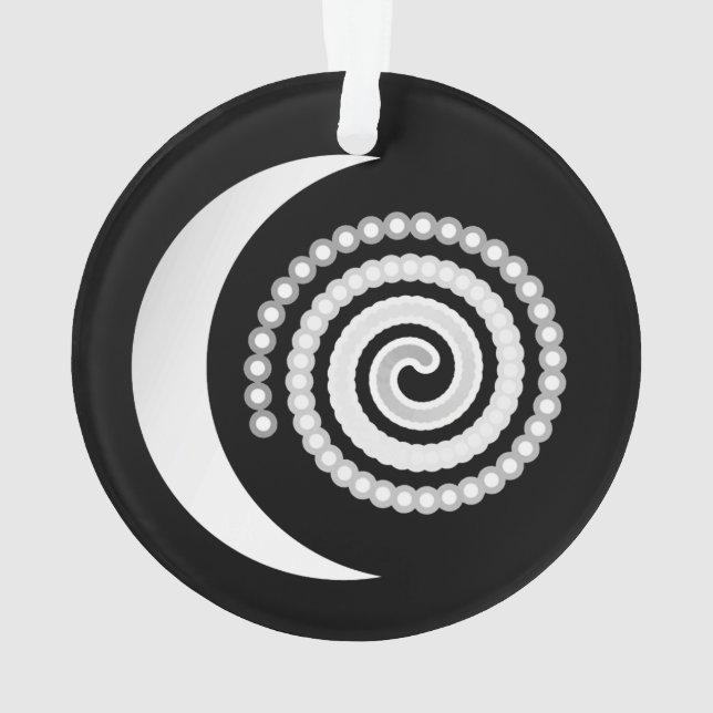 Spirale de lune d'argent sur noir (dos)