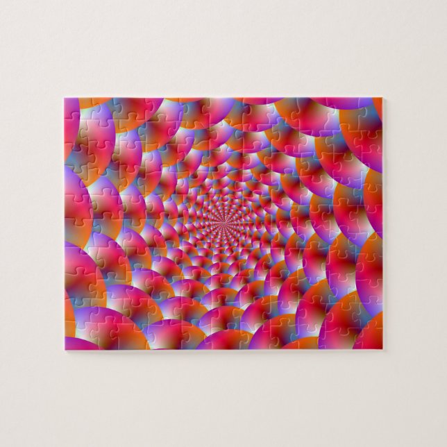 Spirale de Puzzle en rose et violet (Horizontal)