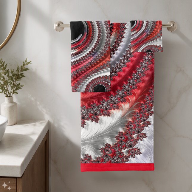 Spirale fractale abstraite avec dégradé rouge et n (Créateur téléchargé)