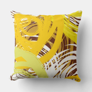 SPIRALE Jaune doré DESIGN Oreiller à lancer rétro