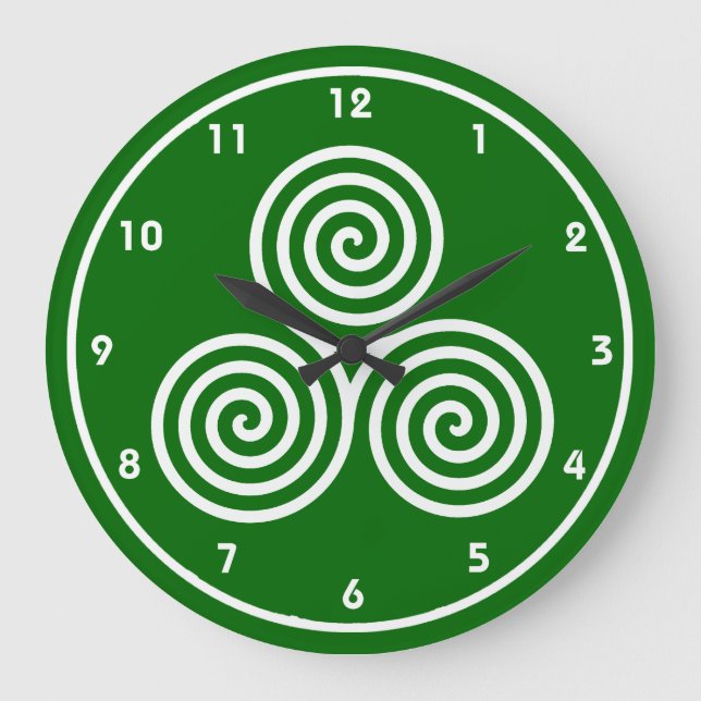 Spirales Celtes Conception Mur Horloge (Recto)
