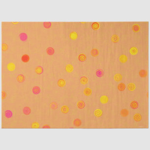Spirales de points orange en papier de soie torsad