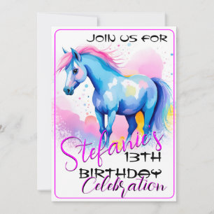 Spirit Coloré Poney 3 Invitation Anniversaire