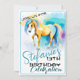 Spirit Coloré Poney 5 Invitation Anniversaire