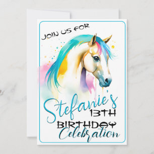 Spirit Coloré Poney 7 Invitation Anniversaire
