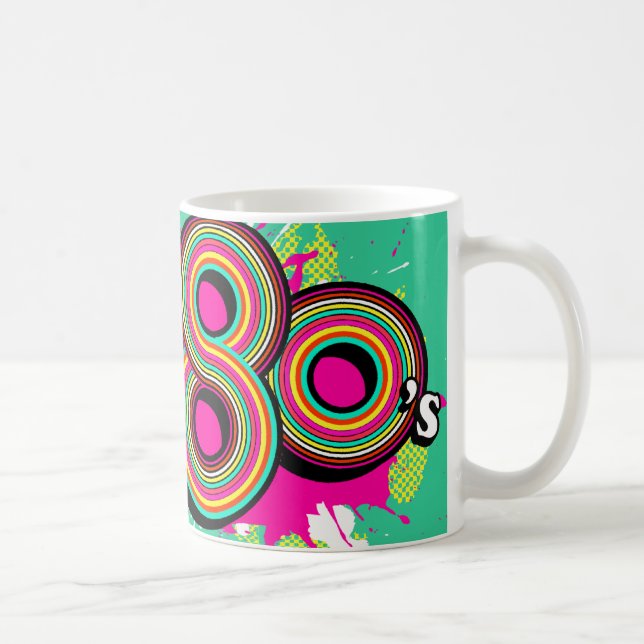 "Spirit of the 80's" filles menthe rose retro mug (Droite)