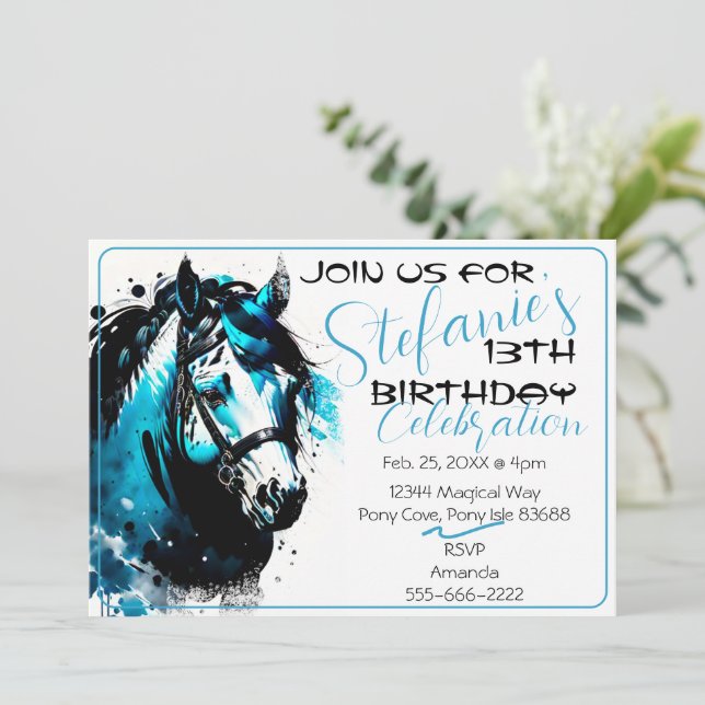 Spirit Pony 12 Anniversaire Invitation (Debout devant)