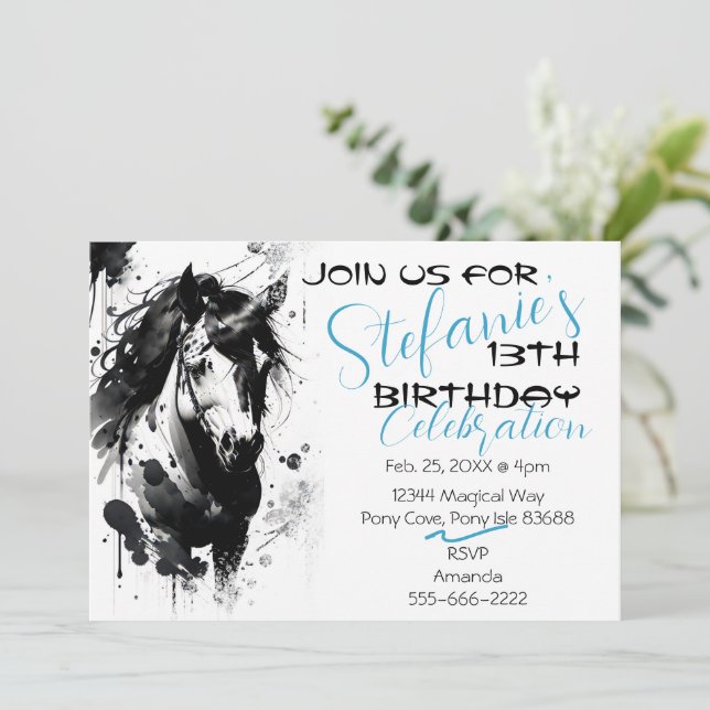 Spirit Pony 2 Anniversaire Invitation (Debout devant)