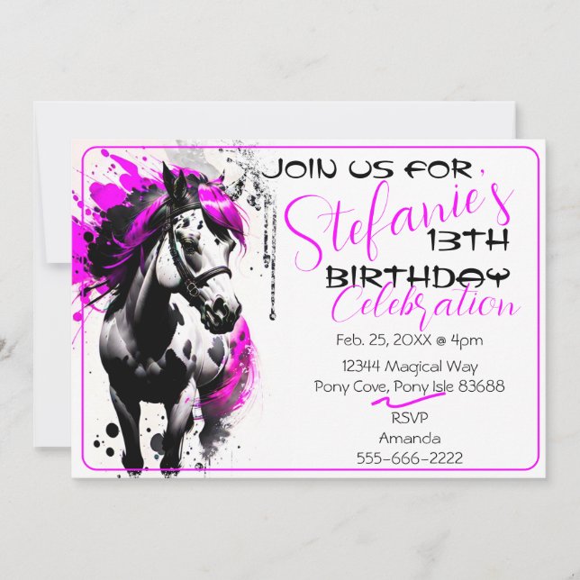 Spirit Pony 32 Invitation d'anniversaire (Devant)
