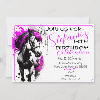 Spirit Pony 32 Invitation d'anniversaire