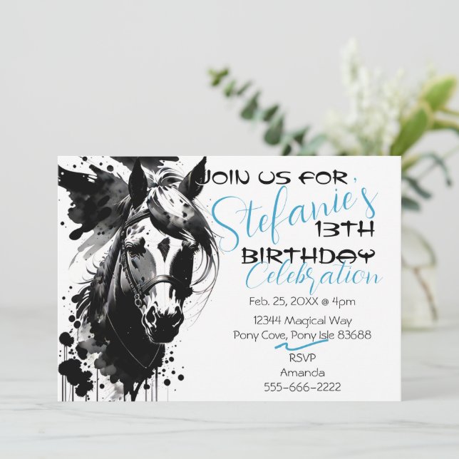Spirit Pony 3 Anniversaire Invitation (Debout devant)
