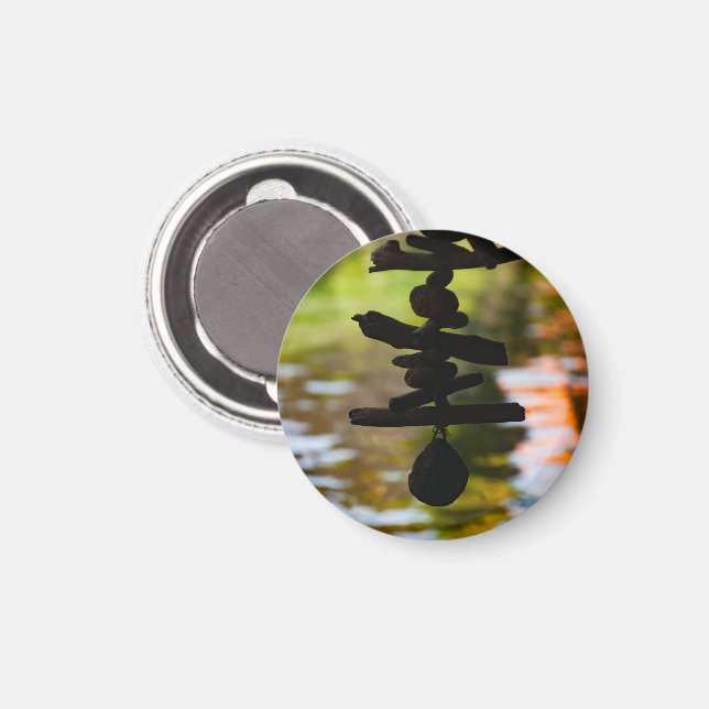 Spiritual Driftwood Bali Circle Magnet (Recto/Verso)