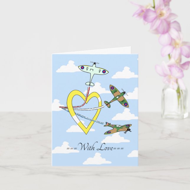 Spitfires Ciel Bleu Avec Carte de Coeur d'Amour (Orchidée)