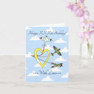 Spitfires Heart Blue Sky Carte d'anniversaire