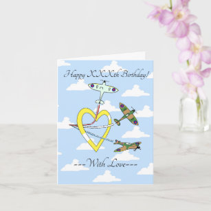 Spitfires Heart Blue Sky Carte d'anniversaire