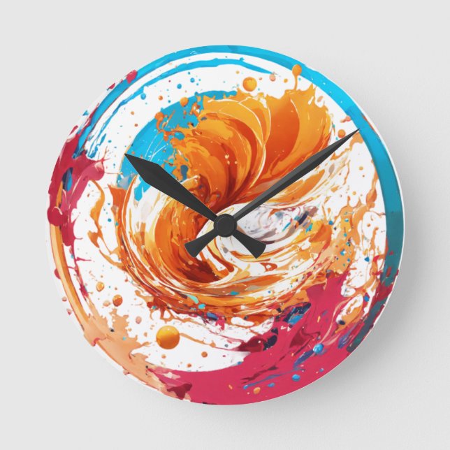 Splash de couleur - horloge murale moderne Abstrai (Recto)