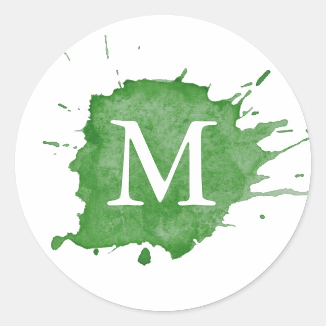 Splash Of Color Monogramme Sticker (Devant)
