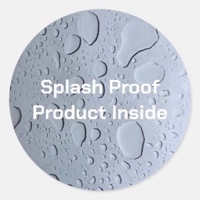 Splash Proof Custom Text Water Drops Étiquette de  (Devant)