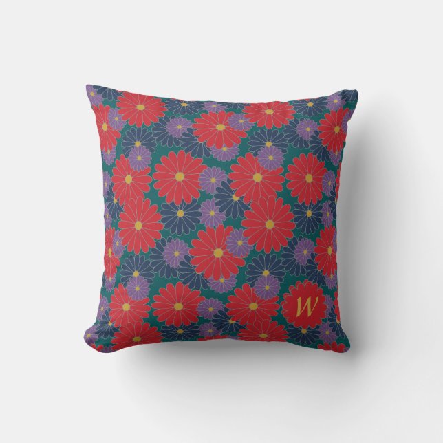 Splashy Fall Floral Coussin (Recto)