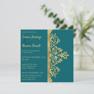 Splashy Gold Elegance Faire-part de mariage