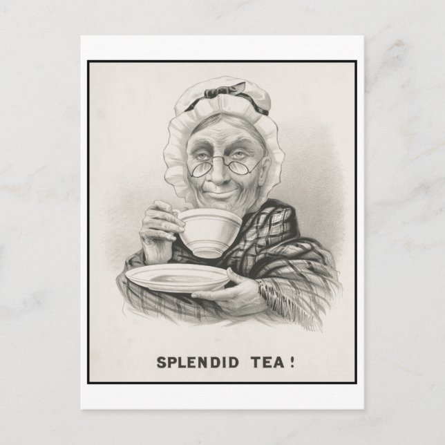 Splendid Tea Funky Carte postale Vintage (Devant)