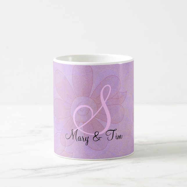 Splendor Floral Violet- Monogramme : Mug de café (Centre)