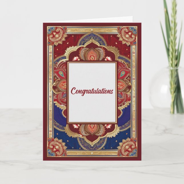 Splendor traditionnel - Carte Mariage de style roy (Devant)