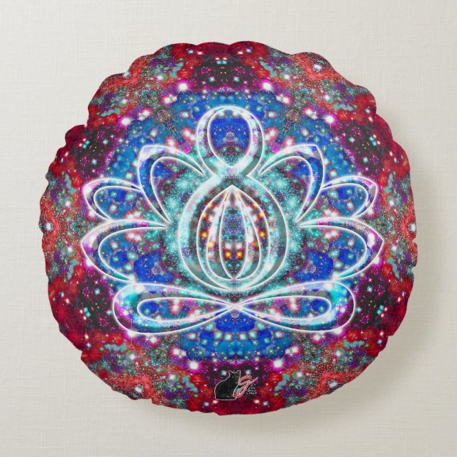 Splendorf Zen Lotus Coussin rond (Devant)