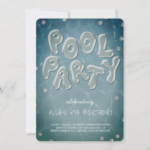 Splish Splash Anniversaire Bassin Pool Invitation