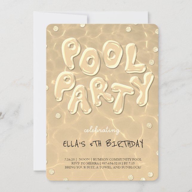 Splish Splash Anniversaire Bassin Pool Invitation (Devant)